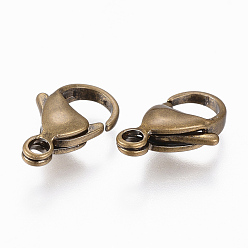 Antique Bronze 304 Stainless Steel Lobster Claw Clasps, Antique Bronze, 12x7.5x3.5mm, Hole: 1.5mm