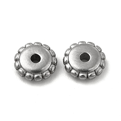 Stainless Steel Color 304 Stainless Steel Disc Beads, Flower, Stainless Steel Color, 6x2mm, Hole: 1.2mm