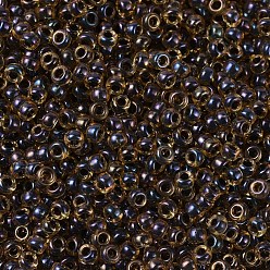 (RR380) Lined Steel Blue Luster MIYUKI Round Rocailles Beads, Japanese Seed Beads, (RR380) Lined Steel Blue Luster, 11/0, 2x1.3mm, Hole: 0.8mm, about 1100pcs/bottle, 10g/bottle
