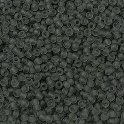 (9F) Transparent Frost Light Gray Toho perles de rocaille rondes, perles de rocaille japonais, (9 f) gris clair givré transparent, 11/0, 2.2mm, Trou: 0.8mm, environ5555 pcs / 50 g