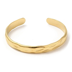 Настоящее золото 18K 304 из нержавеющей стали манжеты браслеты, волнистые открытые браслеты для женщин, реальный 18 k позолоченный, внутренний диаметр: 2-1/4x1-7/8 дюйм (5.8x4.9 см), 9 мм
