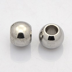 Stainless Steel Color 304 Stainless Steel Rondelle Spacer Beads, Stainless Steel Color, 5x3mm, Hole: 3mm