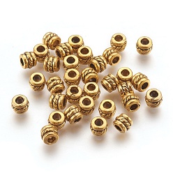 Antique Golden Tibetan Style Alloy Spacer Beads, Column, Antique Golden, Lead Free & Cadmium Free, 5x4mm, Hole: 2.2mm
