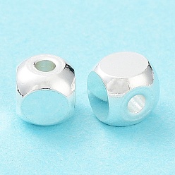 Silver 201 Stainless Steel Beads, Cube, Silver, 5x5x5mm, Hole: 1.6mm
