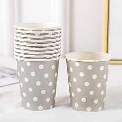 Silver Polka Dot Pattern Disposable Party Paper Cups, for Birthday Party Supplies, Silver, 75x85mm