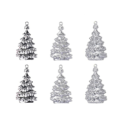 Серебро Пластиковые украшения на елку, елка висит украшения, для рождественской вечеринки подарок украшение дома, серебряные, 90 мм, 6 шт / пакет