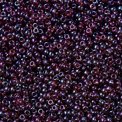 (RR302) Claret Rainbow Gold Luster MIYUKI Round Rocailles Beads, Japanese Seed Beads, (RR302) Claret Rainbow Gold Luster, 11/0, 2x1.3mm, Hole: 0.8mm, about 1100pcs/bottle, 10g/bottle