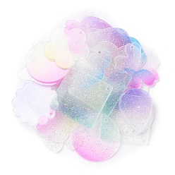 Color mezclado Colgantes de acrílico con purpurina en polvo, disco acrílico, accesorios para llaveros de disco diy, color mezclado, 33~65.5x33.5~65.5x1 mm, agujero: 3~3.1 mm