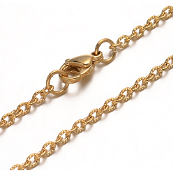 Golden 304 Stainless Steel Cable Chain Necklaces, with Lobster Clasps, Golden, 29.52 inch(75cm)