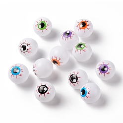 Color mezclado Globos oculares artificiales de plástico, pelotas inflables de halloween, para el favor de la fiesta, accesorios de miedo, accesorios de juguete, rondo, color mezclado, 27 mm, 12 unidades / bolsa