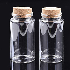 Clear Glass Jar Glass Bottles Bead Containers, with Cork Stopper, Wishing Bottle, Clear, 91x47mm, Hole: 32mm, Capacity: 158ml(5.34 fl. oz)