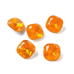 Sun Opal Style Eletroplated K9 Glass Rhinestone Cabochons, Pointed Back & Back Plated, Faceted, Square, Sun, 8x8x4mm