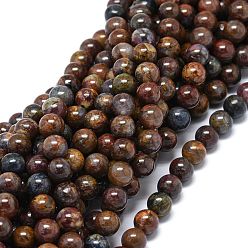 Pietersite Brins de perles de pietersite naturelles, ronde, 8~8.5mm, Trou: 1mm, Environ 46~49 pcs/chapelet, 15.55 pouce (39.5 cm)