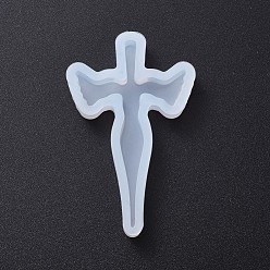 White DIY Silicone Molds, Resin Casting Molds, For UV Resin, Epoxy Resin Jewelry Pendants Making, Cross, White, 49x31x5mm