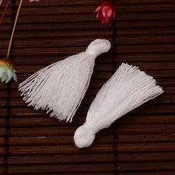 Белый Хлопок нить кисточки подвесные украшения, белые, 25~31x5 мм , около 39~47 шт / мешок