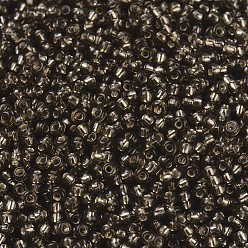 (RR1431) Silverlined Dark Saffron Cuentas de rocailles redondas miyuki, granos de la semilla japonés, (rr 1431) azafrán oscuro plateado, 11/0, 2x1.3 mm, agujero: 0.8 mm, sobre 1100 unidades / botella, 10 g / botella