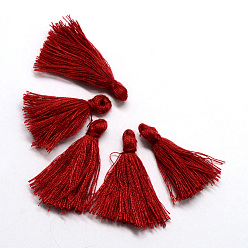 Brique Rouge Décorations de gland faites à la main en polycoton (polyester coton), décorations pendantes, firebrick, 29~35mm