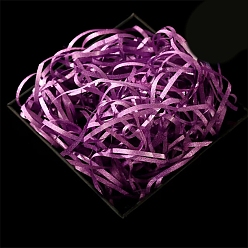 Dark Orchid Raffia Crinkle Cut Paper Shred Filler, with Glitter Powder, for Gift Wrapping & Easter Basket Filling, Dark Orchid, 3mm, 10g/bag