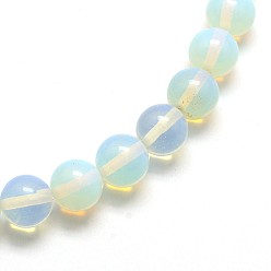 Opalite Cuentas redondas opal hebras, 10 mm, agujero: 1 mm, sobre 39 unidades / cadena, 14.5~15 pulgada