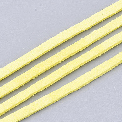 Amarillo Cordón del ante de imitación, encaje de imitación de gamuza, amarillo, 2.5~2.8x1.5 mm, aproximadamente 1.09 yardas (1 m) / hebra