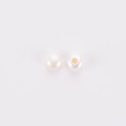 Floral Blanca Perlas naturales perlas de agua dulce cultivadas, medio-perforado, Rondana plana, blanco floral, 3~3.5x2 mm, agujero: 0.8 mm, sobre 100 pares / cartón