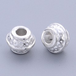 Silver Tibetan Style Alloy Spacer Beads, Lead Free and Cadmium Free, Rondelle, Silver, 9x7mm, Hole: 3.5mm
