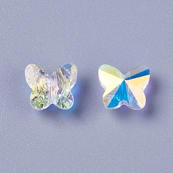 Clair AB Imitations de perles de cristal autrichien, k 9 verre, facette, papillon, clair ab, 10x8x5.5mm, Trou: 1.2mm