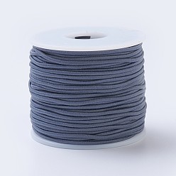 Slate Gray BENECREAT Elastic Cord, Polyester Outside and Latex Core, Slate Gray, 2mm, about 54.68 yards(50m)/roll, 1roll/box