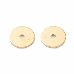 Real 18K Gold Plated Brass Spacer Beads, Long-Lasting Plated, Disc, Real 18K Gold Plated, 4x0.5mm, Hole: 1mm