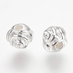 Silver Tibetan Style Spacer Beads, Cadmium Free & Lead Free, Rose Flower, Silver, 5mm, Hole: 1.5mm, about 2500pcs/1000g