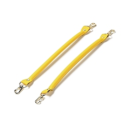 Yellow Microfiber Leather Sew on Bag Handles, with Alloy Swivel Clasps & Iron Studs, Bag Strap Replacement Accessories, Yellow, 36.1x2.55x1.25cm