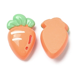 Carrot Cabochons de fruits en résine opaque, pour la fabrication de bijoux, carotte, 28x17x10mm