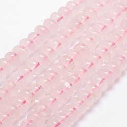 Cuarzo Rosa Natural aumentó de perlas de cuarzo hebras, Rondana plana, 8x5 mm, agujero: 1 mm, sobre 77 unidades / cadena, 14.9 pulgada ~ 15.1 pulgada