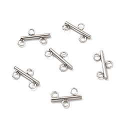 Stainless Steel Color 304 Stainless Steel Chandelier Component Links, 3 Loop Connector, Stainless Steel Color, 7x12x1.5mm, Hole: 2mm