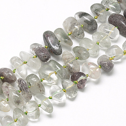 Cristal de Quartz Naturelles cristal de quartz brins de perles, pierre tombée, nuggets, 6~11x12~24x10~13mm, Trou: 1mm, Environ 30~35 pcs/chapelet, 16.3 pouce