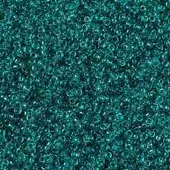 (RR2405) Transparent Teal MIYUKI Round Rocailles Beads, Japanese Seed Beads, (RR2405) Transparent Teal, 15/0, 1.5mm, Hole: 0.7mm, about 27777pcs/50g