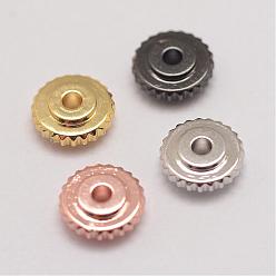 Mixed Color Brass Spacer Beads, Flat Round, Mixed Color, 6x2mm, Hole: 1mm