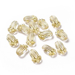 Clair Perles acryliques plaquées, métal doré enlaça, fleur, clair, 11.5x8x5mm, Trou: 1.2mm, environ2020 pcs / 500 g