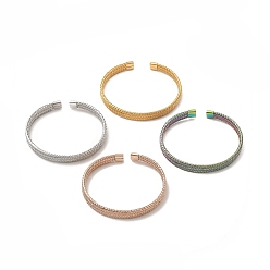 (52) Непрозрачная лаванда 304 сетчатые цепочки из нержавеющей стали образуют открытый браслет-манжету для женщин, разноцветные, внутренний диаметр: 2-1/4x2-1/8 дюйм (5.4x5.8 см)
