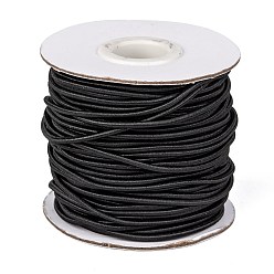 Черный Эластичный шнур круглого, с нейлоновым снаружи и резины внутри, чёрные, 2 мм, около 32.8 ярдов (30 м) / рулон