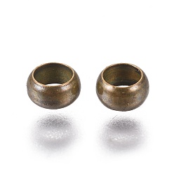 Bronze Antique Perles à écraser en laiton , sans cadmium et sans nickel et sans plomb, rondelle, bronze antique, 4mm, trou: 3 mm, environ 10000 PCs / sachet 