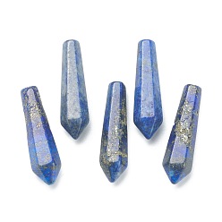 Lapis Lazuli Natural Lapis Lazuli Pointed Beads, Healing Stones, Reiki Energy Balancing Meditation Therapy Wand, Bullet, Undrilled/No Hole Beads, Faceted, for Wire Wrapped Pendants Making, 29~33x7.5~8.5mm