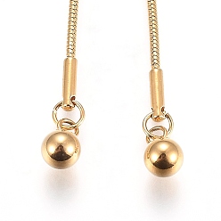 Oro Collares de lariat ajustables 304 de acero inoxidable, collares deslizantes, con cadenas de serpiente, rondo, dorado, 26.77 pulgada (68 cm)