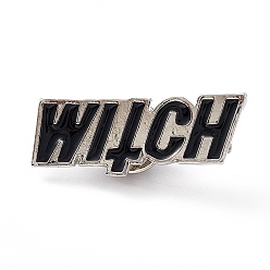 Word Enamel Pin, Alloy Badge for Backpack Clothing, Platinum, Word, 12x33x2mm, Pin: 1mm