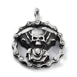Antique Silver Tibetan Style Alloy Pendnat, Frosted, Skull, Antique Silver, 49.5x40x12mm, Hole: 5.5x4mm
