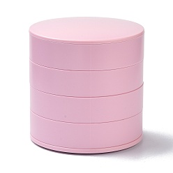 Pink Estuche de bandeja de joyería de viaje giratorio de capa 4, organizador de joyas con tela de fieltro, para pulseras anillos pulseras, rosa, 10.05x10.4 cm, tamaño interno: 96x79 mm