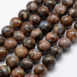 Glaucophane Natural Glaucophane Beads Strands, Round, 10mm, Hole: 1mm, about 38pcs/strand, 14.5 inch
