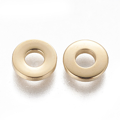 Oro 201 de acero inoxidable perlas espaciadoras, buñuelo, dorado, 8x1.5 mm, agujero: 3.2 mm