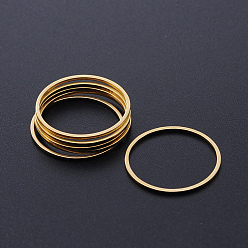 Золотой 304 нержавеющей стали связывающий кольца, лазерная резка, круглые кольца, золотые, 20x1 мм, внутренний диаметр: 18 мм