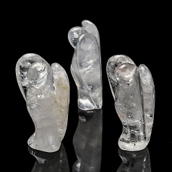 Cristal de Quartz Affichage à cristaux décorations de quartz naturel, décor d'ange pierres de guérison, cadeaux reiki énergétiques pour femmes hommes, ange, 19x31~36x48~51mm